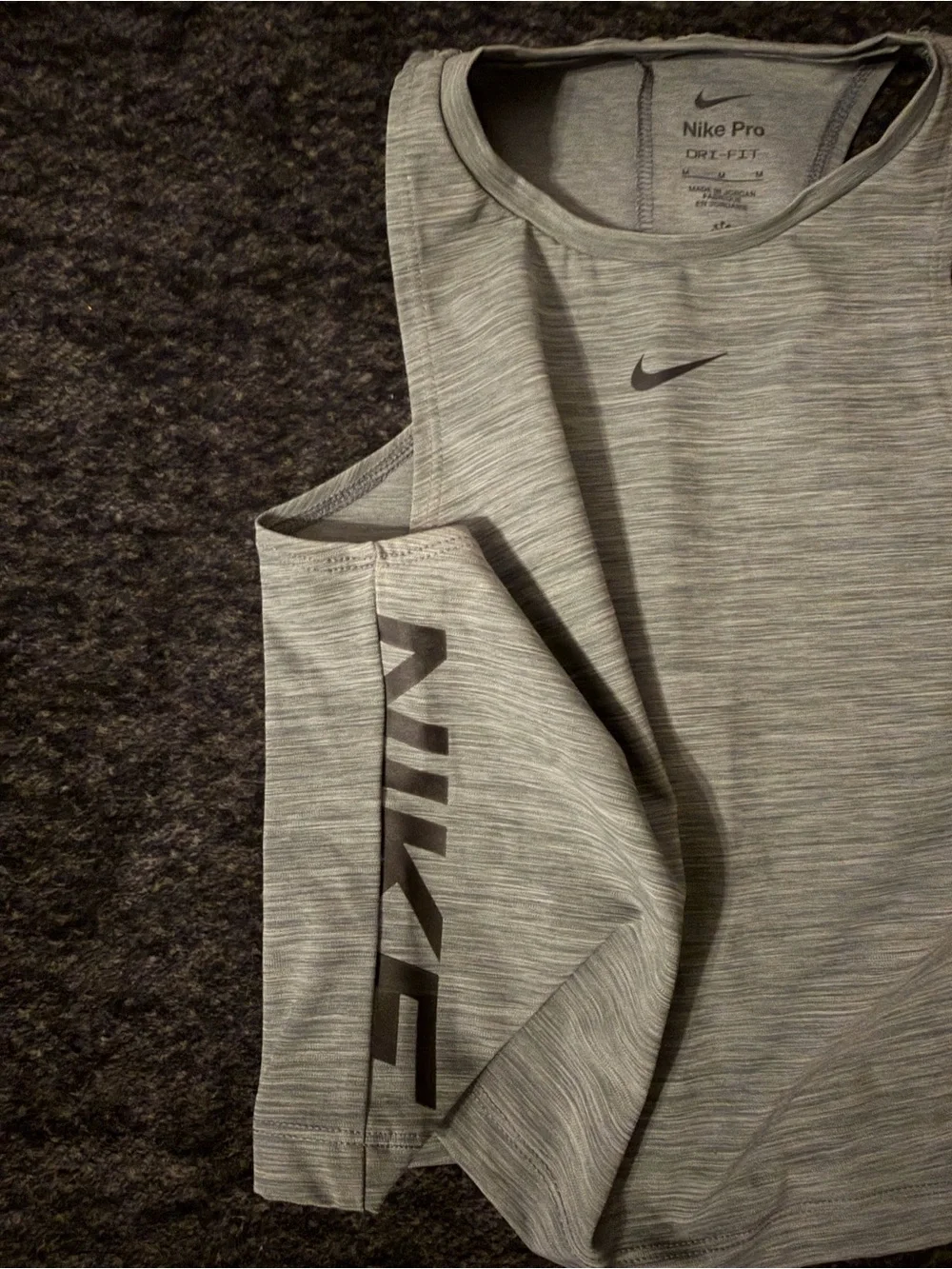 Nike Light Gray Girls' Active Tank with Side Logo
